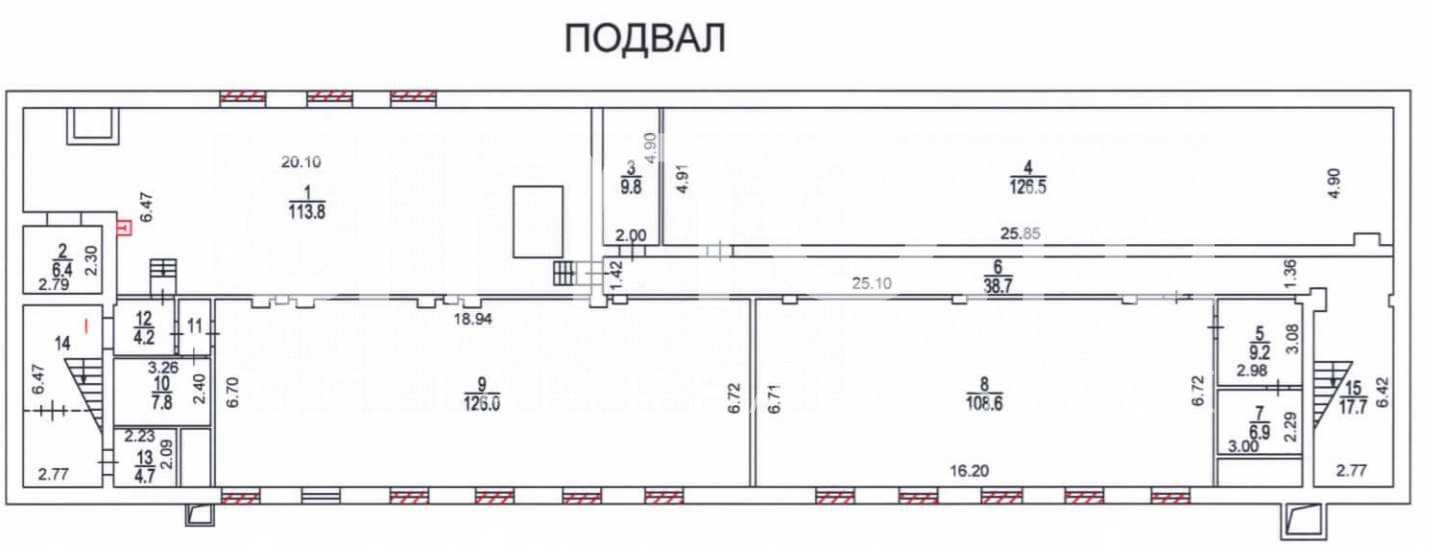 Планировка офиса 3222.8 м², 1 этаж, Административное здание «г Москва, Байкальская ул., 13»